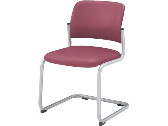 コクヨ 会議用イス100 PUレザー 肘無 カンチレバー脚 シルバー脚 ローズの通販は