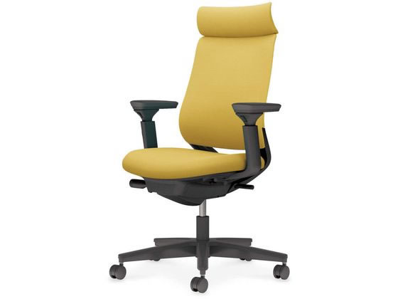 コクヨ ミトラ2 布 アディショナル可動肘 黒脚本体黒オリーブイエローの通販はパソコン・オフィスチェア