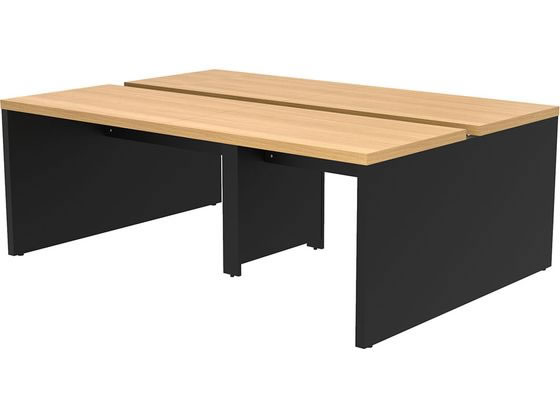 RFヤマカワ ソリードデスクII W2000×D1400 オーク×ブラック脚の通販は 59,333円