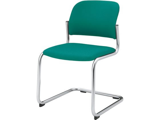 コクヨ 会議用イス100 布 肘無 カンチレバー脚 メッキ脚 ミントの通販は