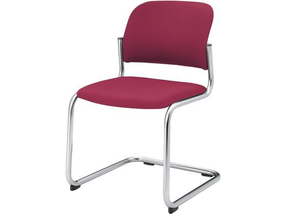 コクヨ 会議用イス100 布 肘無 カンチレバー脚 メッキ脚 マルーンの通販は