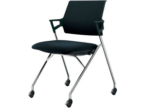 コクヨ ピエガ 背クッション ブラックシェル メッキ脚 ブラック(V)の通販は