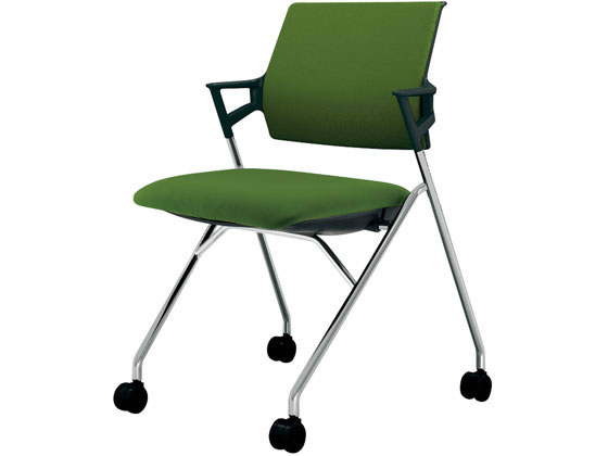 コクヨ ピエガ 背クッション ブラックシェル メッキ脚 オリーブグリーン(W)の通販は