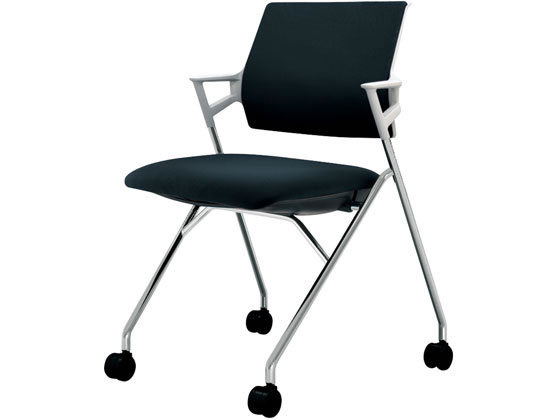 コクヨ ピエガ 背クッション ホワイトシェル メッキ脚 ブラック(W)の通販は