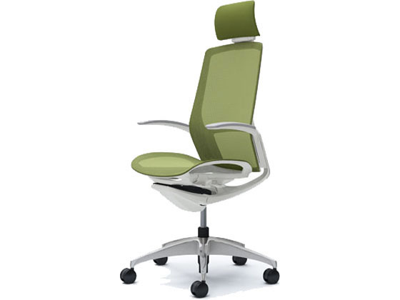 オカムラ フィノラ エクストラハイバック 座メッシュ デザイン肘 グリーンC74ACWの通販は