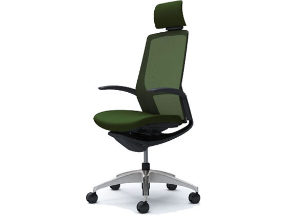 オカムラ フィノラ エクストラハイバック 座クッション デザイン肘DグリーンC74CBRの通販は