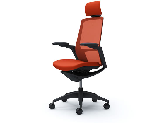 オカムラ フィノラ エクストラハイバック 座クッション アジャスト肘ORレッドC78CMRの通販は