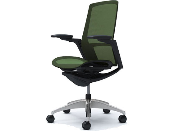 オカムラ フィノラ ハイバック 座メッシュ アジャスト肘 Dグリーン C785BRの通販は