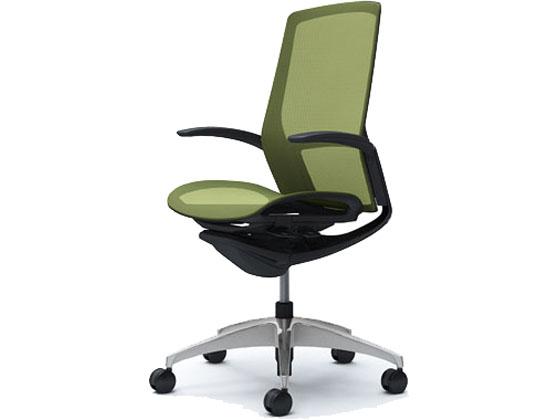 オカムラ フィノラ ハイバック 座メッシュ デザイン肘 グリーン C745ARの通販は 87,389円