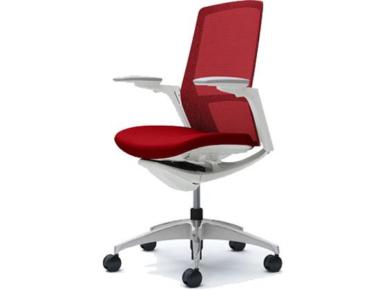 オカムラ フィノラ ハイバック 座クッション アジャスト肘 レッド C787BWの通販は