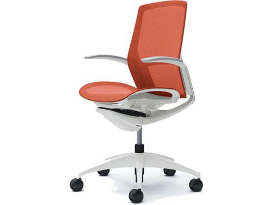 オカムラ フィノラ ミドルバック 座メッシュ デザイン肘 ORレッドC741WWの通販は