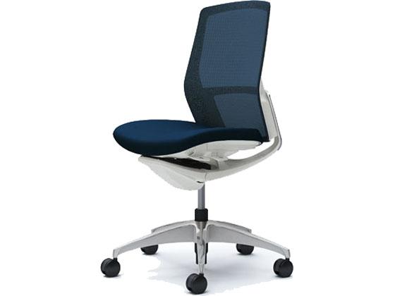 オカムラ フィノラ ミドルバック 座クッション 肘無し Dブルー C733BWの通販は