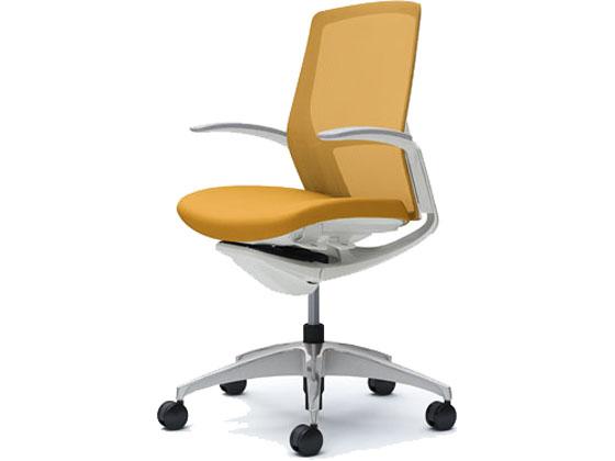 オカムラ フィノラ ミドルバック 座クッション デザイン肘 イエロー C743CWの通販は 84,154円