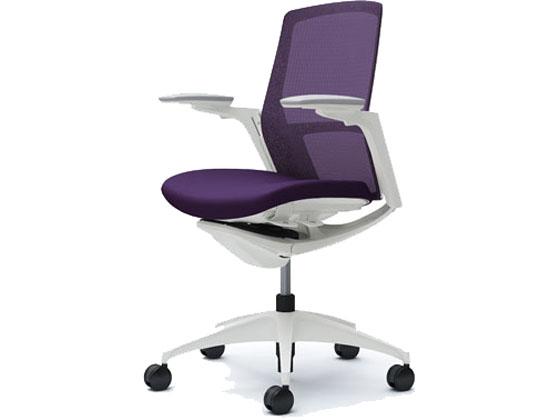 オカムラ フィノラ ミドルバック 座クッション アジャスト肘 パープル C783WWの通販は