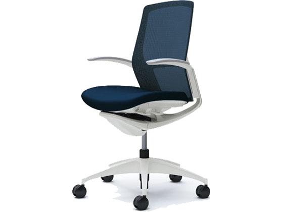 オカムラ フィノラ ミドルバック 座クッション デザイン肘 Dブルー C743WWの通販は 147,065円