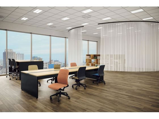 ライオン事務器 オフィスチェアー コストラ T型アーム オレンジ No.3701Fの通販は