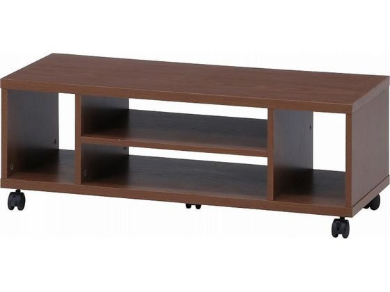 不二貿易 キャスター付きTV台 ミディアムブラウン 99536の通販は 5,317円