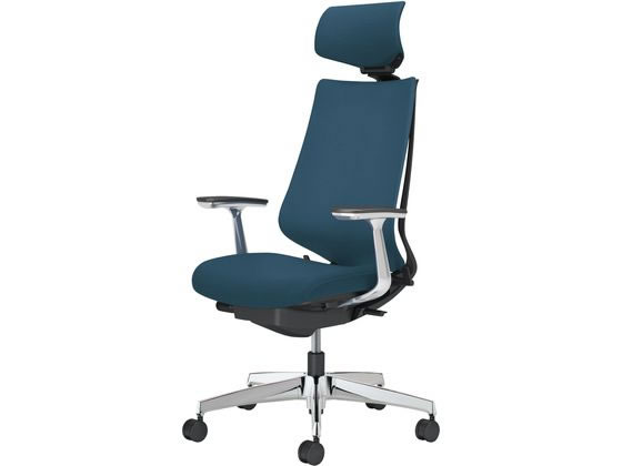 コクヨ チェア デュオラ2 アルミ脚 クッション ネイビーの通販は