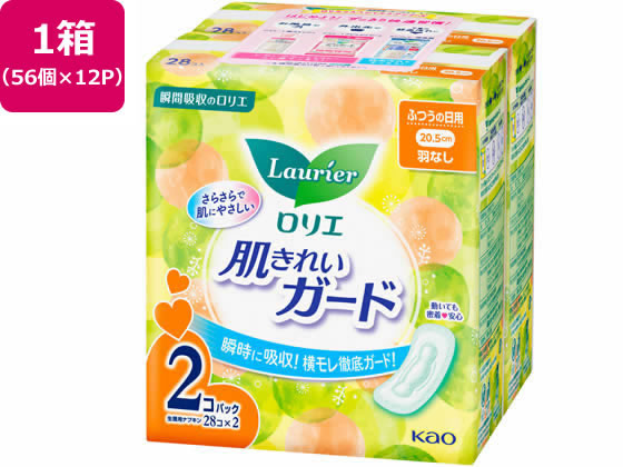 KAO ロリエ 肌きれいガード 昼用 羽なし 28コ×2パック×12袋の通販は
