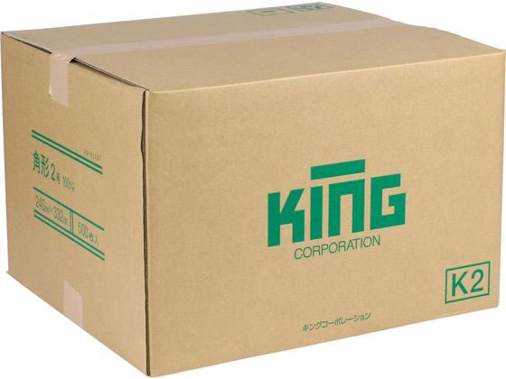 キングコーポレーション 角2 100g スミ貼 エルコン付 ケント 500枚の通販は