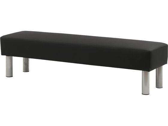 Netforce ロビーベンチ 長椅子 3人掛け 幅1500mm ブラックの通販は