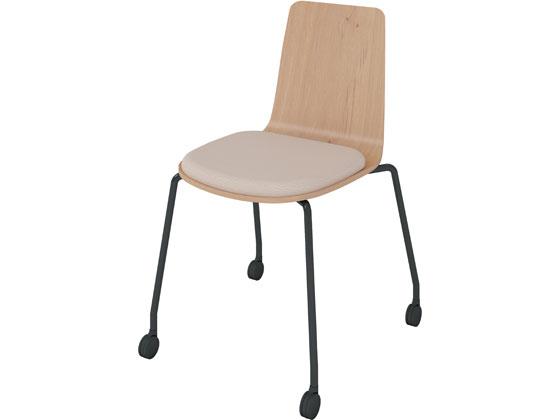 コクヨ ミケット キャスター脚BK脚 座パッド付 背ティンバーM座ディムグレーの通販は