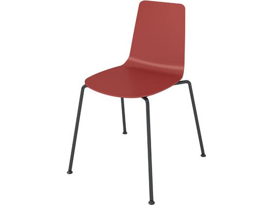 コクヨ ミケット 4本脚 BK脚 座パッドなし バーシアンレッドの通販は