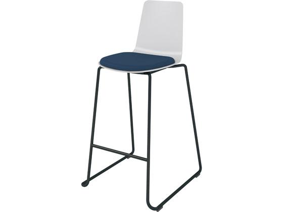 コクヨ ミケット ハイチェアブラック脚 ライトグレー 座ネイビーの通販は