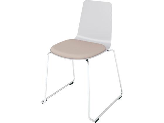 コクヨ ミケット サークル脚メッキ脚 座パッド付 座PVCホワイトの通販は