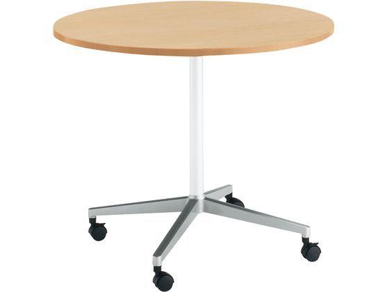 コクヨ JUTO φ900円形  オーク 単柱ポリッシュ キャスターの通販は