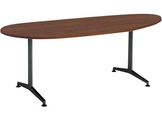 コクヨ JUTO W1800×D900 長円 BR T字黒脚 アジャスターの通販は