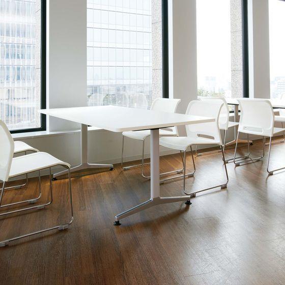 コクヨ JUTO W1800×D900 長円 オーク T字シルバー キャスターの通販は