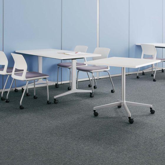 コクヨ JUTO W1800×D900 長円 オーク T字シルバー キャスターの通販は