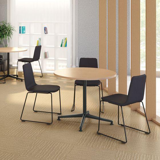 コクヨ JUTO W1800×D900 長円 オーク T字シルバー キャスターの通販は