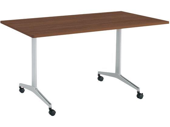 まるページ コクヨ JUTO W1500×D750 丸角 BR T字シルバー キャスター テーブル