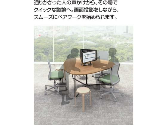 コクヨ フランカ 三角形コの字脚テーブル W1465*H720 NAオーク*ブラック テーブル（応接・会議・ロビー）