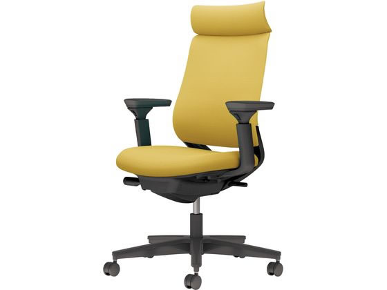 コクヨ チェア ミトラ2 可動肘 オリーブイエロー ポリウレタン巻きの通販は