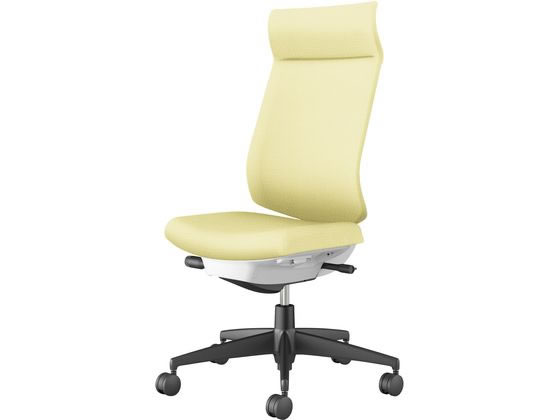 コクヨ/ウィザード4 ハイバック ホワイトシェル 黒脚肘無 Pブルー(U) 肘なし 布張りチェア オフィスチェ コクヨ ウィザード4 ホワイトシェル 黒脚肘無 レザー ライム(U)