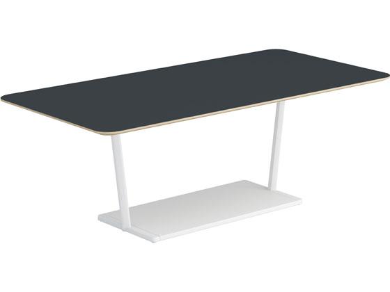 コクヨ リージョン 台形 ハイテーブル黒脚 W1800 パウダー コクヨ リージョン 台形 ハイテーブル黒脚 W1800 ティンバーミディアム