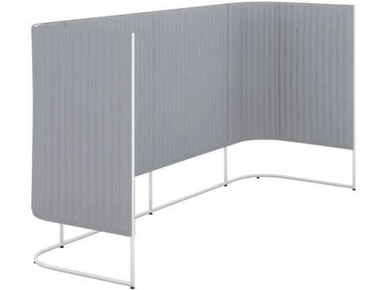 コクヨ インフレーム チェアーブース ハーフ3人用H1350 フレーム白ホワイトグレーの通販は 160,950円