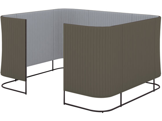 コクヨ インフレーム チェアーブース 2~4人用H1350 フレーム黒チャコールグレーの通販は