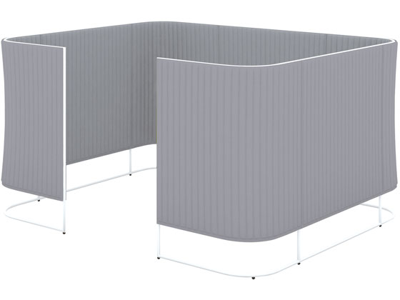 コクヨ インフレーム チェアーブース 2~4人用H1350 フレーム白ホワイトグレーの通販は