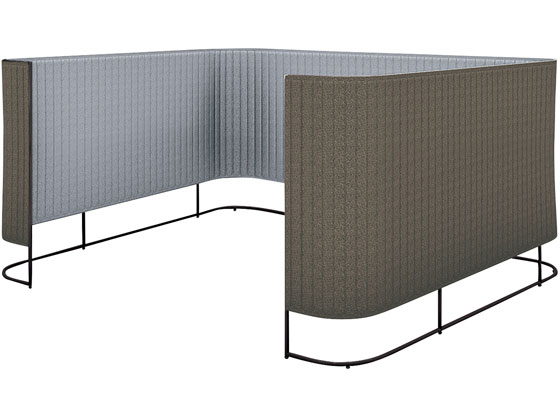 コクヨ インフレーム チェアーブース 4~6人用H1350 フレーム黒チャコールグレーの通販は 257,158円