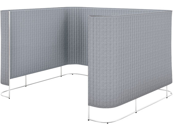 コクヨ インフレーム チェアーブース 4~6人用H1650 フレーム白ホワイトグレーの通販は