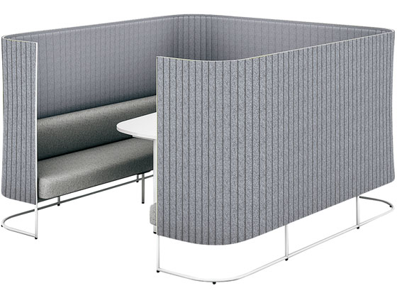 コクヨ インフレーム ソファーブース6人用H1350天板白フレーム白白グレーの通販はパネル・パーテーション