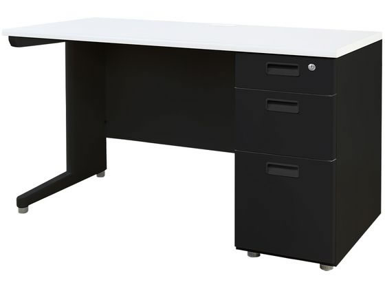 Netforce ナッツ 片袖机 スリム 3段 W1200 BK×WH×BK無地の通販は 17,977円