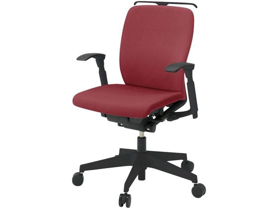 イトーキ フルゴチェア 防炎布張 ローバック ループ肘付き ホワイト×ストロングレッド KF-446GE-WWR6 1脚（メーカー直送）