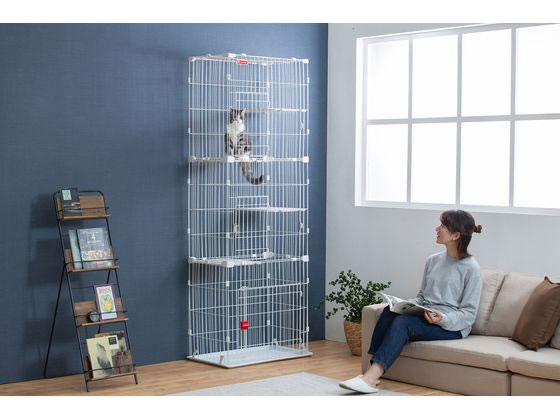 アイリスオーヤマ スリムキャットケージ 3段 ホワイト PSCC-753