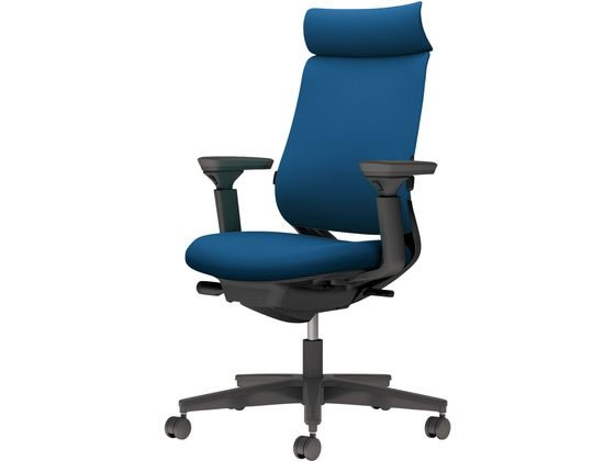 コクヨ チェア ミトラ2 可動肘 ランバー付 プルシアンブルー ナイロンキャスターの通販は