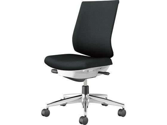 コクヨ ウィザード4 ローバック ホワイトシェル アルミ脚肘無 レザー BK(U)の通販は